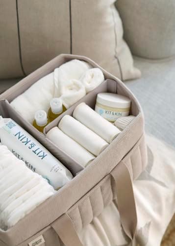 Mamas & Papas Nappy Caddy, Nursery Organizer for Changing Station and Travel, Storage Solution, Baby Shower Idea, Cashmere Waffle, 37 x 20 x 7cm thumbnail 5