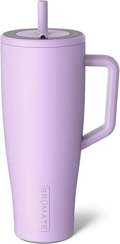 BrüMate Era 40 oz Tumbler with Handle and Straw | 100% Leakproof Insulated Water Bottle Tumbler with Lid and Flexible SoftSip Straw | Made of Stainless Steel | Cup Holder Friendly | 40oz (Lavender) - Image 1