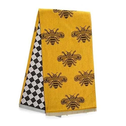MACKENZIE-CHILDS Cotton Dish Towel, Cute Decorative Kitchen Dish Towel for Cleaning and Home Decor, Queen Bee Woven - Image 1