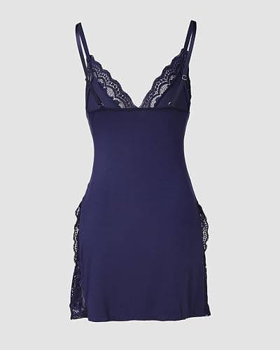 CHICME purplish blue sexy lace sleep dress thumbnail 6