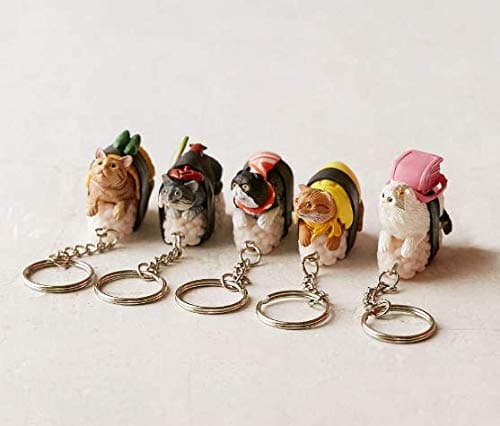 Sushi Cat Clever Idiots Nekozushi Keychain - Blind Box Includes 1 of 5 Collectable Figurines - Features a Detachable Keyring (Version 1) thumbnail 6