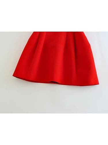 OFFSUM Damen Kleid Ärmelloses -Frauen O Hals Rot Sommerkleid Sexy Zurück Reißverschluss Mode Party Elegante Kurze Cocktailkleider Für Party Prom Abend Hochzeit Kleidung - XS - Rot thumbnail 4