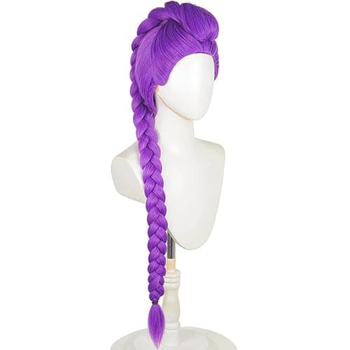 Topcosplay 24 inch Girls Long Purple Braid Cosplay Wig Halloween Party Costume Wig thumbnail 2