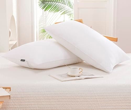 SARAH&EVELYN Gold Goose Down Alternative Bed Pillow-Soft Pillow for Side Sleepers, Set of 2,Standard Size(20×26IN),Super Soft Fabric Cover,Perfect for Side, Back and Stomach Sleepers thumbnail 4