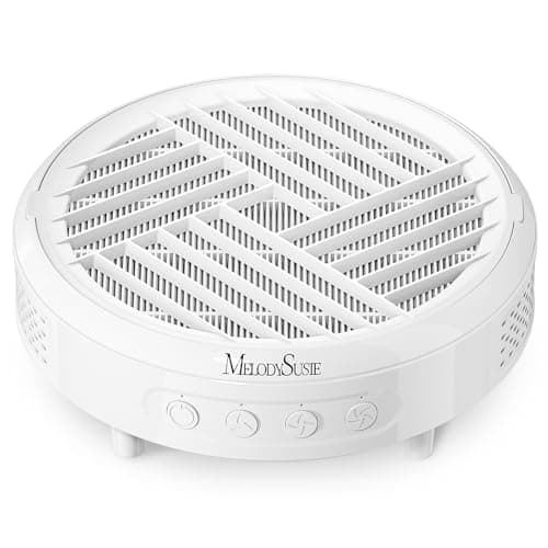 MelodySusie Compact Nail Dust Collector with Lightweight Design,Hpro 3800RPM Portable Nail Vacuum Fan with 3 Suction Modes,Reusable Filter & Easy-Control for Beginners,Nail Students & Home Use,White - Image 1