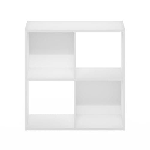 Furinno PELLI Book Shelf, 4-Cube Bookshelf with Open & Closed Back Cubes, 2 x 2 Storage Organizer Cabinet, 11.6 x 24.2 x 24.2, for Living Room, Bedroom, Home Office, White thumbnail 5