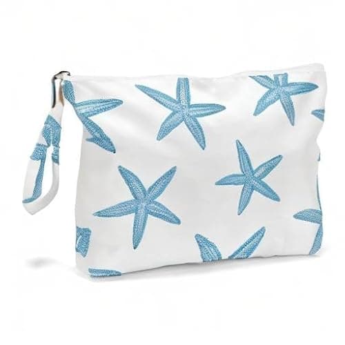 Fokongna Wet Bag, Travel Wet Dry Bag Water Proof Beach Bags for Swimsuit Beach Pool Diapers Dirty Yoga Gym Clothes Zipper Pouch, for Women Sister Friends Ocean Sea Shells Makeup Bag - Starfish 03 thumbnail 7