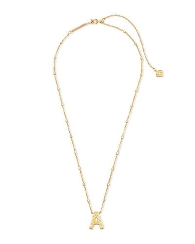 Kendra Scott Letters A-Z Pendant Necklace for Women, Fashion Jewelry, 14k Gold-Plated Brass thumbnail 2