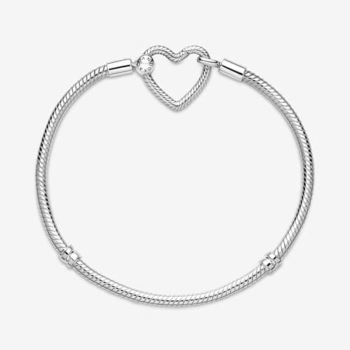 PANDORA Moments Heart Clasp Snake Chain Bracelet - Charm Bracelet for Women - Compatible Moments Charms - Gift for Her - Sterling Silver - With Gift Box thumbnail 5