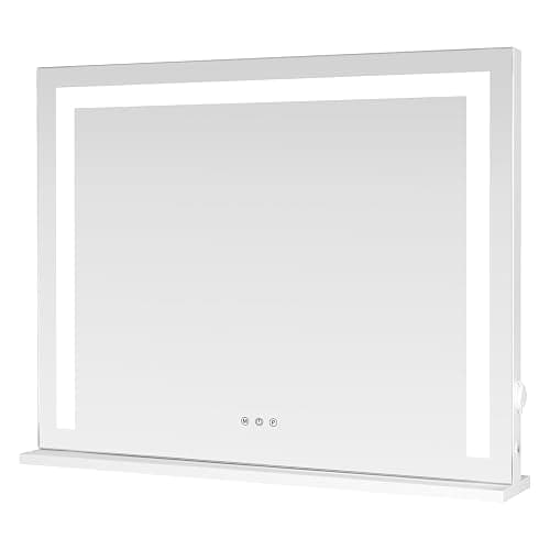 SHOWTIMEZ Vanity Mirror with Lights, Tabletop Wall-Mounted Makeup Mirror with Dimmable 3 Modes LED Backlit Light Strip,Touch Screen Control Cosmetic Mirror with USB Outlet, 22.8" W x 17.5" H - Dd01 - 17.5"L x 22.8"W thumbnail 2