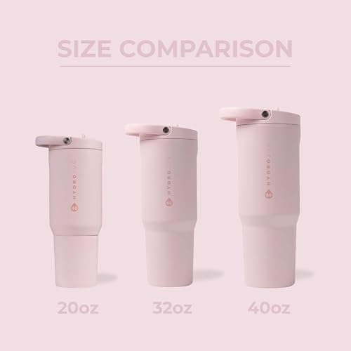 HydroJug Sport - Stainless Steel Tumbler with Straw, Vacuum Insulated, 40oz Leakproof Water Bottle, Ergonomic Design, Reusable, Dishwasher Safe, Rubber Base, Durable for Gym or Outdoors, Pink Sand thumbnail 5