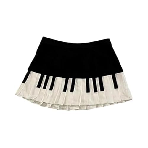 JOLILUNA Harajuku Piano Skirt for Women Y2k Streetwear Piano Mini Skirt Coquette Aesthetic Grunge Outfit Summer 2025 - Image 1