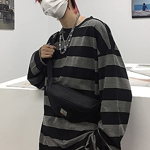 Striped Crewneck Long-Sleeve T-Shirt Alt Pullover Emo Shirt Punk Japanese Harajuku Streetwear thumbnail 2