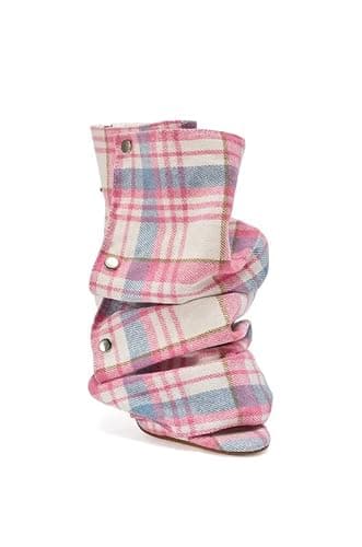 sexytag Women's Peep Toe Booties Slouchy Stiletto Kitten Heel Shark Boots Open Toe Back Zipper Fashion Ankle Short Boot thumbnail 4