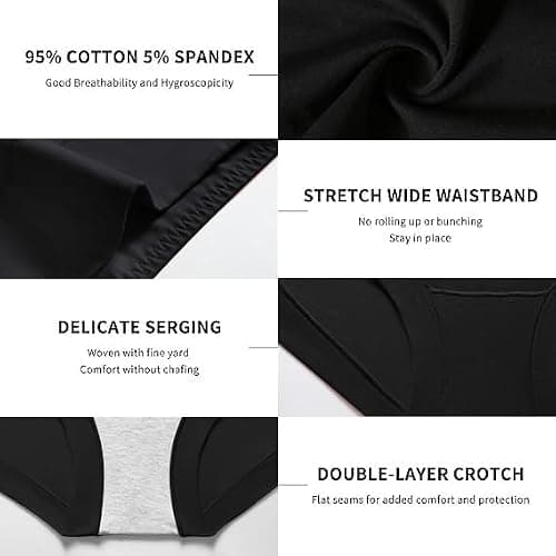 Migbean Boy Shorts Underwear for Women - Boxers for Women, Women's Cotton Underwear Boyshorts thumbnail 4