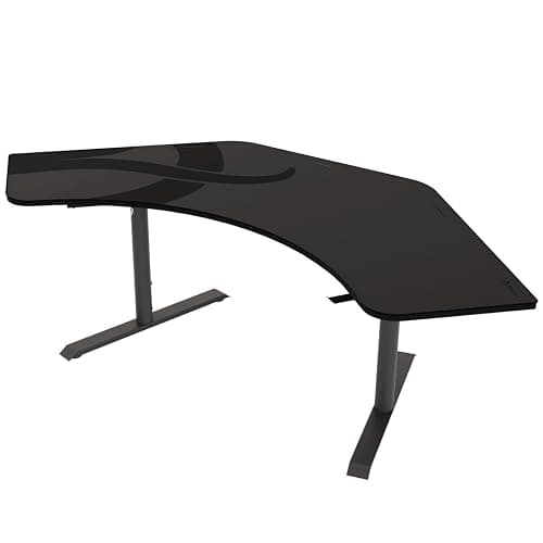 Arozzi Arena Angelo L Shaped GamingDesk, PC Gaming Desk L Shape, Height Adjustable L Shaped Standing Desk for Home Office, Computer Desk with Full Coverage Mouse Pad (Gun Metal) thumbnail 6