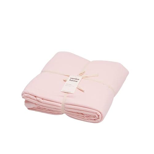 Venice Home 100% Cotton Jersey Duvet Cover Set - Ultra Soft & Breathable - All-Season Comfort - Easy Fit with 4 Corner Ties - Includes 2 Pillowcases - 3-Piece Bedding Set (Pink, Full/Queen) thumbnail 5
