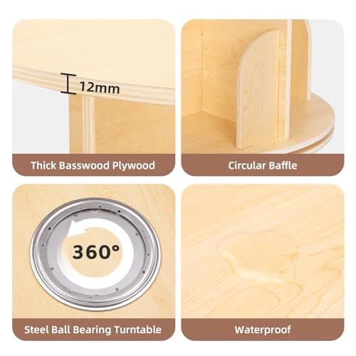 OOOK 2 Tier Rotating Bookshelf, Small Corner Bookshelf Floor Standing Wooden Narrow Bookcase Organizer for Kidsroom, Bedroom, Living Room thumbnail 8