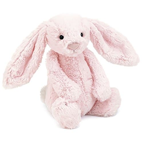 Jellycat Bashful Pink Bunny Stuffed Animal, Medium | Dimensions: 12.2in x 4.7in x 3.5in Sitting Height: 9in thumbnail 4