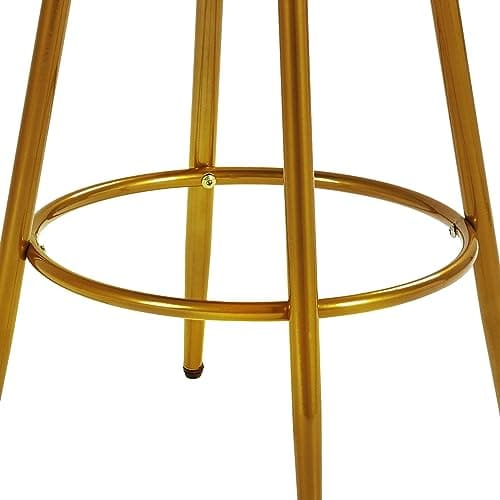 Yaheetech Velvet Barstools, 26'' Counter Height Velvet Stools for Kitchen Counter with Backrest and Footrest, Modern Gold Barstools, Pink, Set of 4 thumbnail 7
