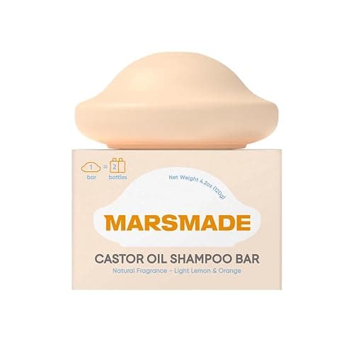 Marsmade Castor Oil Shampoo Bar Hydrating & Moisturizing Natural Hair Soap for Bathing, Hair Growth & Scalp Nourishment, Solid Shampoo for All Hair Types (120g, 4.23 oz) - Image 1