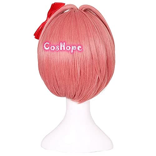 Oulores Doki Doki Literature Club Sayori Cosplay Wig Hair Role Play Halloween Christmas Comic Convention Costume Party Wigs + Wig Cap thumbnail 5