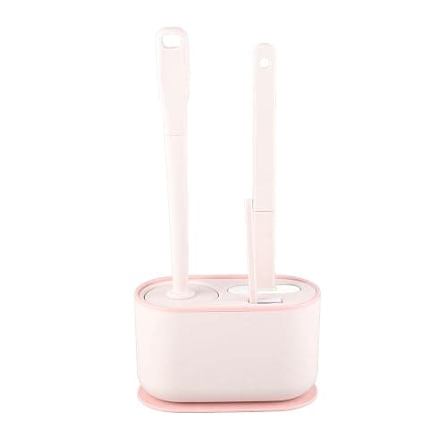 MOUMOUTEN Toilet Brush Set, Bathroom Accessories, Toilet Bowl Cleaners, Deep Cleansing Multifunctional Hanging Toilet Brush Set for Bathroom(Cherry Blossom Pink) - Image 1