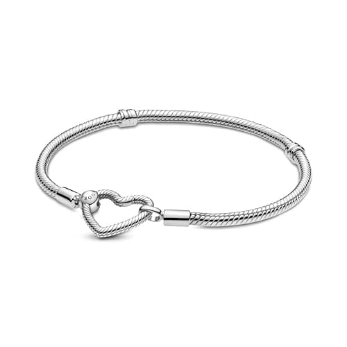 PANDORA Moments Heart Clasp Snake Chain Bracelet - Charm Bracelet for Women - Compatible Moments Charms - Gift for Her - Sterling Silver - With Gift Box thumbnail 2