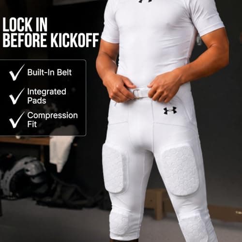 Under Armour Gameday Armour Integrated Football Pant Youth, White, X-Large thumbnail 5