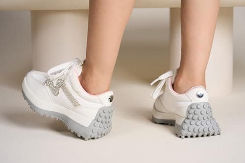 Project Cloud Kid Shoes for Girls - Girls Sneakers with Breathable Upper, Lightweight Design, Memory Foam Insole & Non-Slip Outsole (Lecco_K,WHITCOMBO,1) thumbnail 2