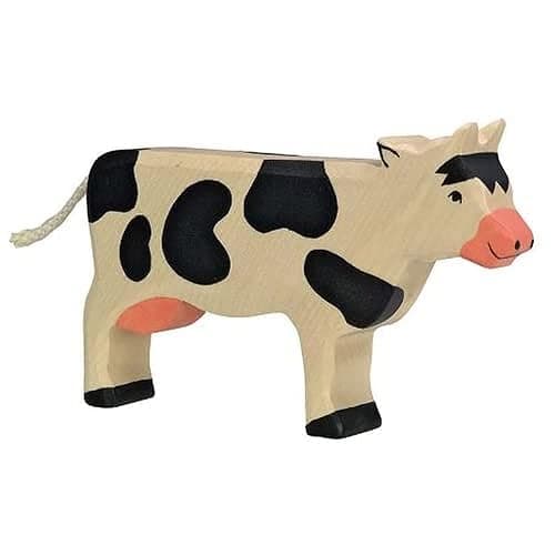 Holztiger Cow Standing Toy Figure, Black