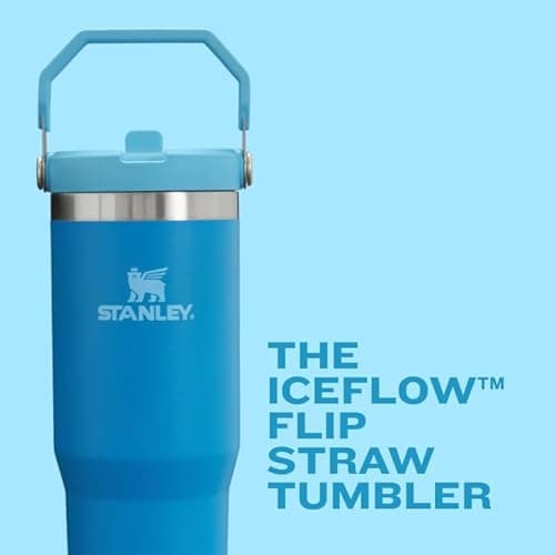 Stanley IceFlow Flip Straw Tumbler with Handle | Twist On Lid and Flip Up Straw | Leak Resistant Water Bottle | Insulated Stainless Steel | BPA-Free thumbnail 5