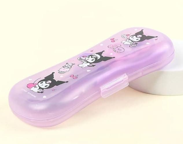 Lilfant Cute Fork, Spoon, and Chopsticks Flatware Set with Case, Stainless Steel (Purple), Medium thumbnail 5