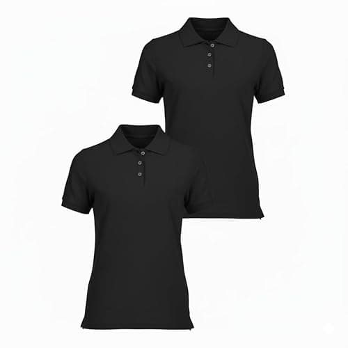 INGEAR Girls Short Sleeve Polo Shirt 2-Pack - School Uniform, Casual Wear, Moisture-Wicking, Breathable, Sizes 4-16 - Image 1