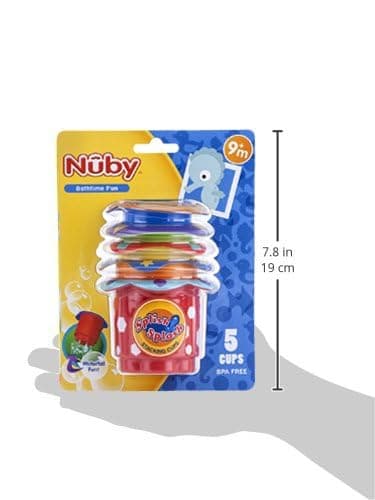 Nuby 5-Piece Splish Splash Stacking Cups Baby Bath Toy thumbnail 3