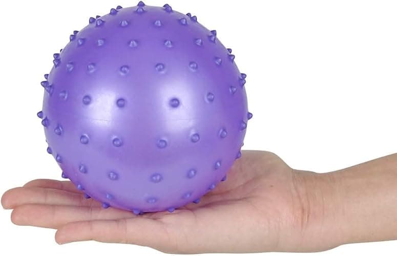 Bedwina Knobby Balls - (Pack of 6) Bulk 7 Inch Sensory and Spiky Massage Stress Balls for Toddlers, with Pump, Fun & Bouncy for Toddler, Kids Party Favors, Stocking Stuffers thumbnail 5