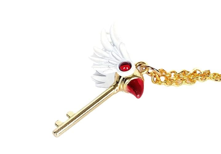 GK-O Anime Card Captor Sakura Kinomoto Sakura Star Wand Keyring Necklace Pendant Key Chain - Image 1
