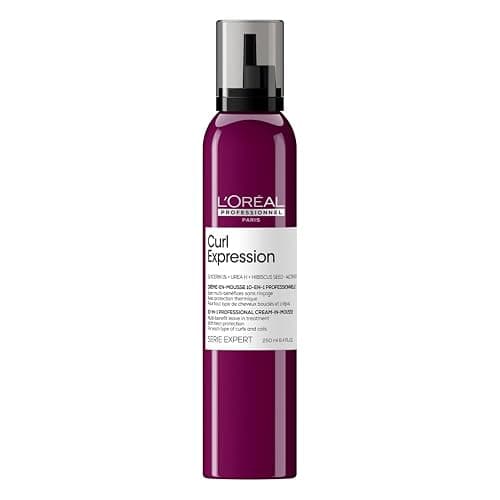 L'Oréal Professionnel Paris Crema-in-Mousse, Multi-Beneficio 10-in-1, Per Capelli Ricci e Voluminosi, Arricchita con Glicerina, Urea H e Semi di Ibisco, Serie Expert Curl Expression, 250 ml - Image 1