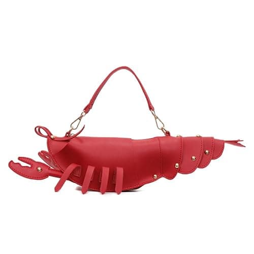 Cute 3D Lobster Shoulder Bag Crossbody Bag, Novelty Purse, Unique Animals Shaped Handbag for Women (Red 02) - Image 1
