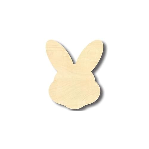 Unfinished Wood Easter Bunny Head Shape Craft up to 46" DIY 5" / 1/8" - Image 1