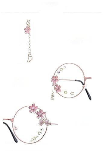 Kawaii Sakura Glasses With Chain - Cute Cosplay Accessories, Glass Case Included thumbnail 5