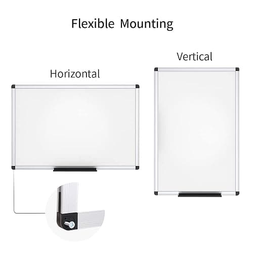 VIZ-PRO Magnetic Whiteboard/Dry Erase Board, 36 X 24 Inches, Includes 1 Eraser & 2 Markers & 4 Magnets thumbnail 3