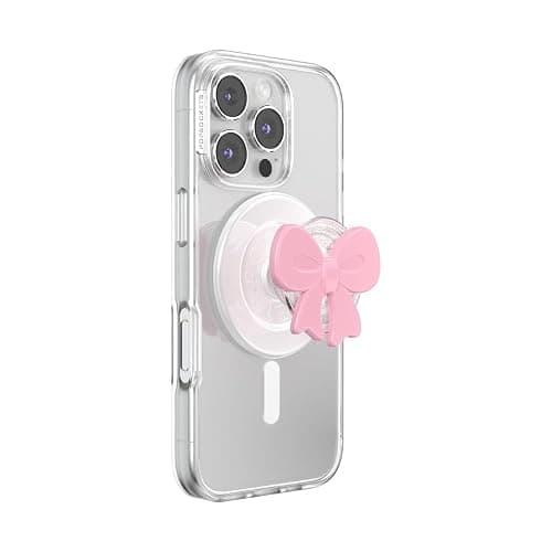 PopSockets Phone Grip for MagSafe, Magnetic Holder- Bowtique Blush | Removable, For Kindle / Android / iPhone, With Magnet, Pink, Bow - Image 1