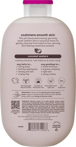 eos Cashmere Body Wash – Coconut Waters, Moisturizing Body Wash, Creamy Gel Formula, with Shea Butter, Glycerin, Vitamin E, pH Balanced, Sensitive Skin, Vegan, 16 fl oz thumbnail 9