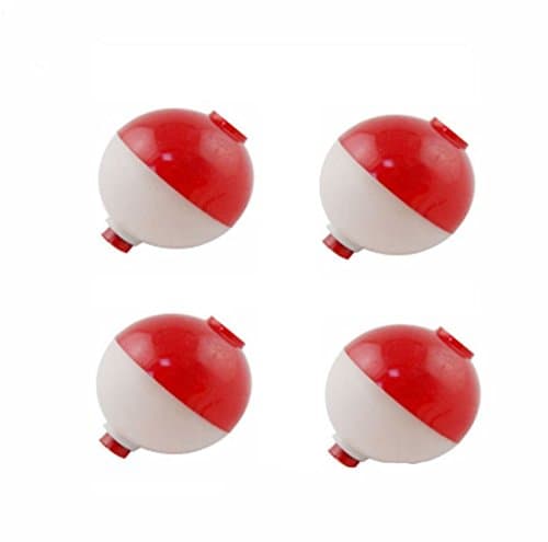 50Pcs Fishing Bobbers Floats,1 inch Hard ABS Bobber for Fishing Snap-on Round Fishing Floats Red and White Fishing Bobbers Bobs Fishing Party Decorations thumbnail 3