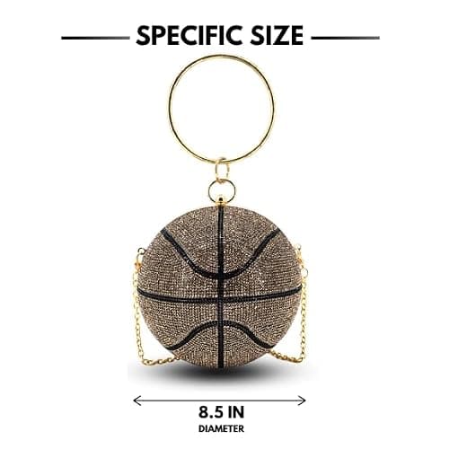 Like Dreams Rhinestone Sports Purse | Round Shaped Crossbody Bag for Women | Game Day Costume Purse Ball Clutch thumbnail 3