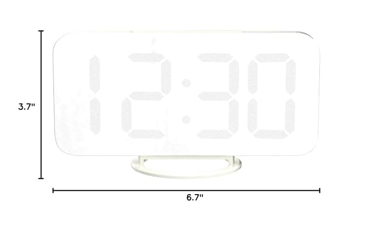 WulaWindy Digital Alarm Clock, Large Mirrored LED Display with Dual USB Ports, Snooze Function Dim Mode Wall Hanging Beside Desk Clock for Bedroom Living Room Decor thumbnail 2