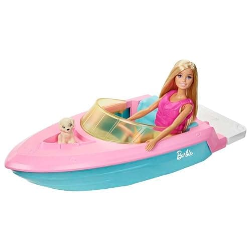 Barbie Doll and Boat Playset with Pet Puppy, Life Vest and Accessories, Fits 3 Dolls & Floats in Water, Gift for 3 to 7 Year Olds thumbnail 5