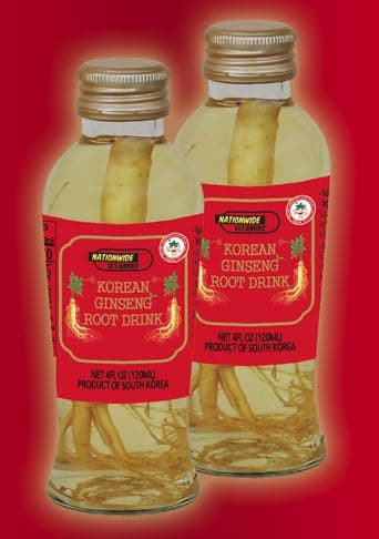 NATIONWIDE VITAMINS Korean Ginseng Root Drink/Product of South Korea / 4FL IZ (120ML) 2 Bottles - Image 1