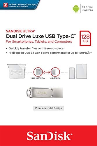 SanDisk 128GB Ultra Dual Drive Luxe USB Type-C - SDDDC4-128G-G46, Silver thumbnail 7